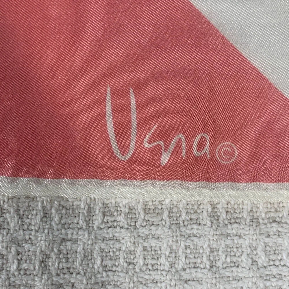 Vintage Vera pink and white square scarf